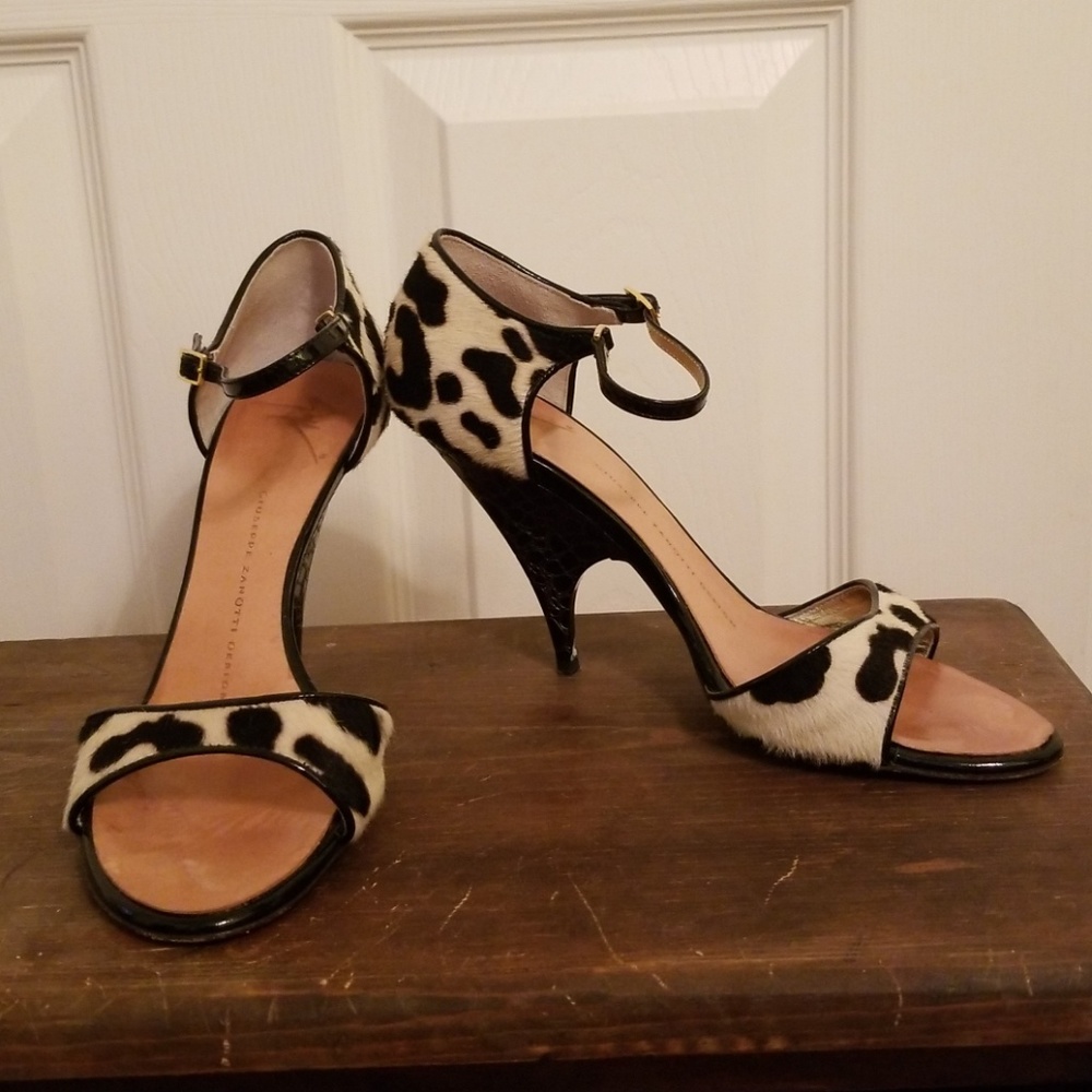 Giuseppe Zanotti Sandal Heels Animal Print EUC 8